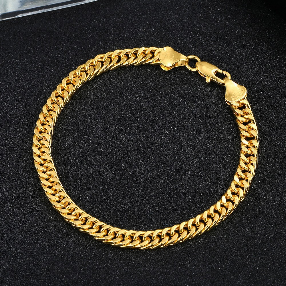 Bracelet tressé doré-20 cm-4 mm-11 g
