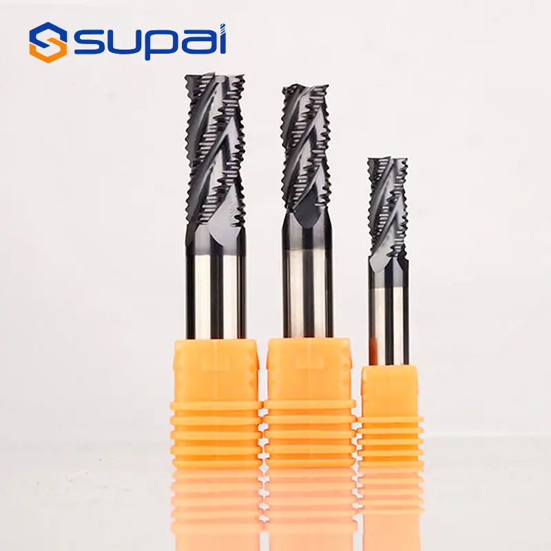 SUPAL Manufacture Solid Carbide CNC Tools Roughing End Milling Cutter With Black Coating For Processing Metal