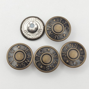 定制标志压花金属柄纽扣经典复古标志设计雕刻图案牛仔裤纽扣和铆钉 - Product Image 3
