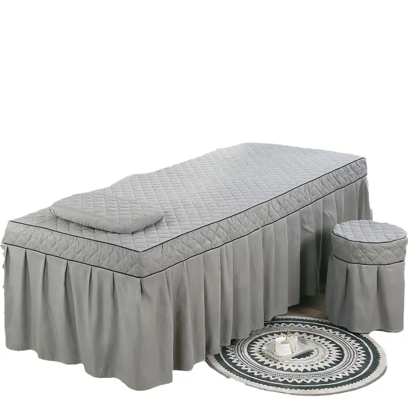 सौंदर्य अच्छी गुणवत्ता कस्टम स्पा बिस्तर फिट शीट ठोस रंग मालिश बिस्तर शीट स्पा सैलून बिस्तर वाली स्कर्ट