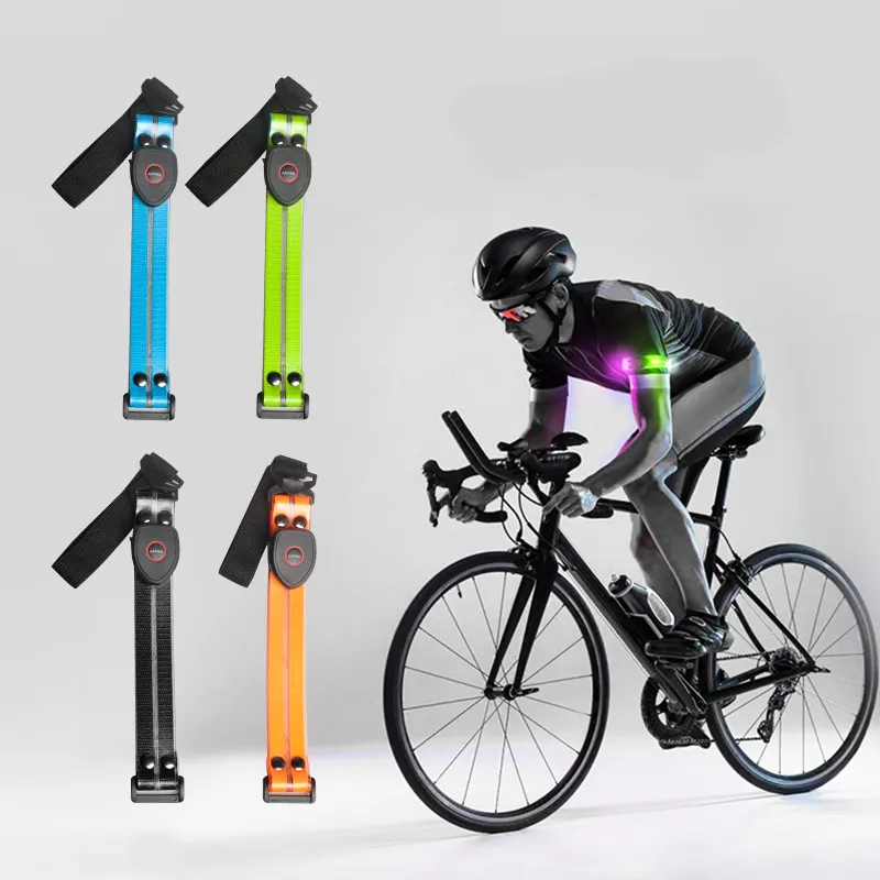 LED USB ricaricabile Running Safety ciclismo Jogging cintura riflettente caviglia da polso comoda fascia LED Slap