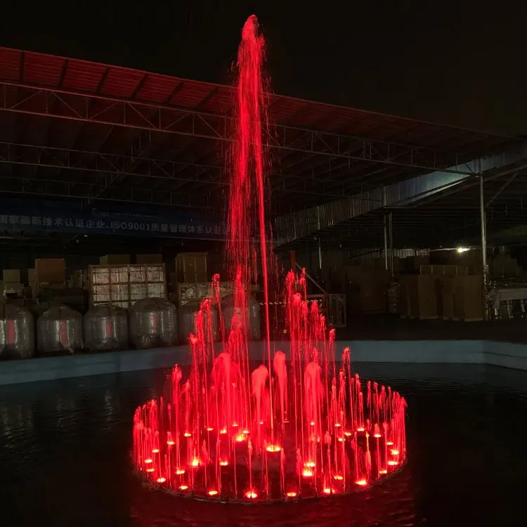 Fonte de água pequena de aço inoxidável, alta qualidade, interior ou exterior, decoração de jardim, moderna, para dança, música, com luz led