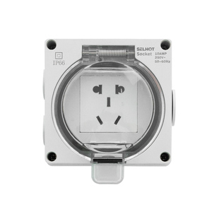 Enchufe e interruptor multifunción de superficie impermeable IP66 tipo 3 + 2 con cubierta 16A y 10A corriente nominal
