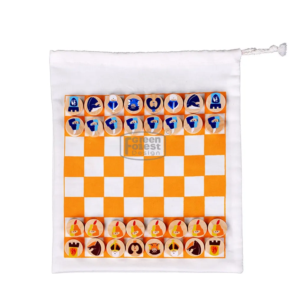 Мини Шахматный набор с сумкой деревянные игрушки для детей