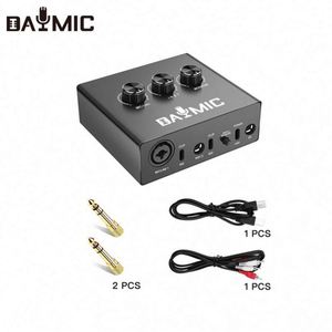 Home Live XLR 6,35mm Entrada Estudio Tarjeta de sonido Grabación Interfaz de audio Interfaz de tarjeta de sonido de audio USB pequeña