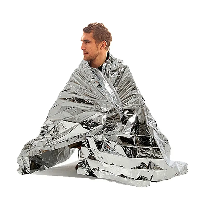 Không thấm nước bivy nhiệt lá Survival ngoài trời cứu hộ lá Mylar nhiệm vụ nặng nề trẻ em khẩn cấp chăn