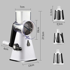 Kitchen 3 in 1 Vegetable Mandoline Slicer <strong>Swift</strong> Rotary Drum Grater Nut Shredder Veggie <strong>Cutter</strong> Peeler Spiralizer Cheese - Product Image 4