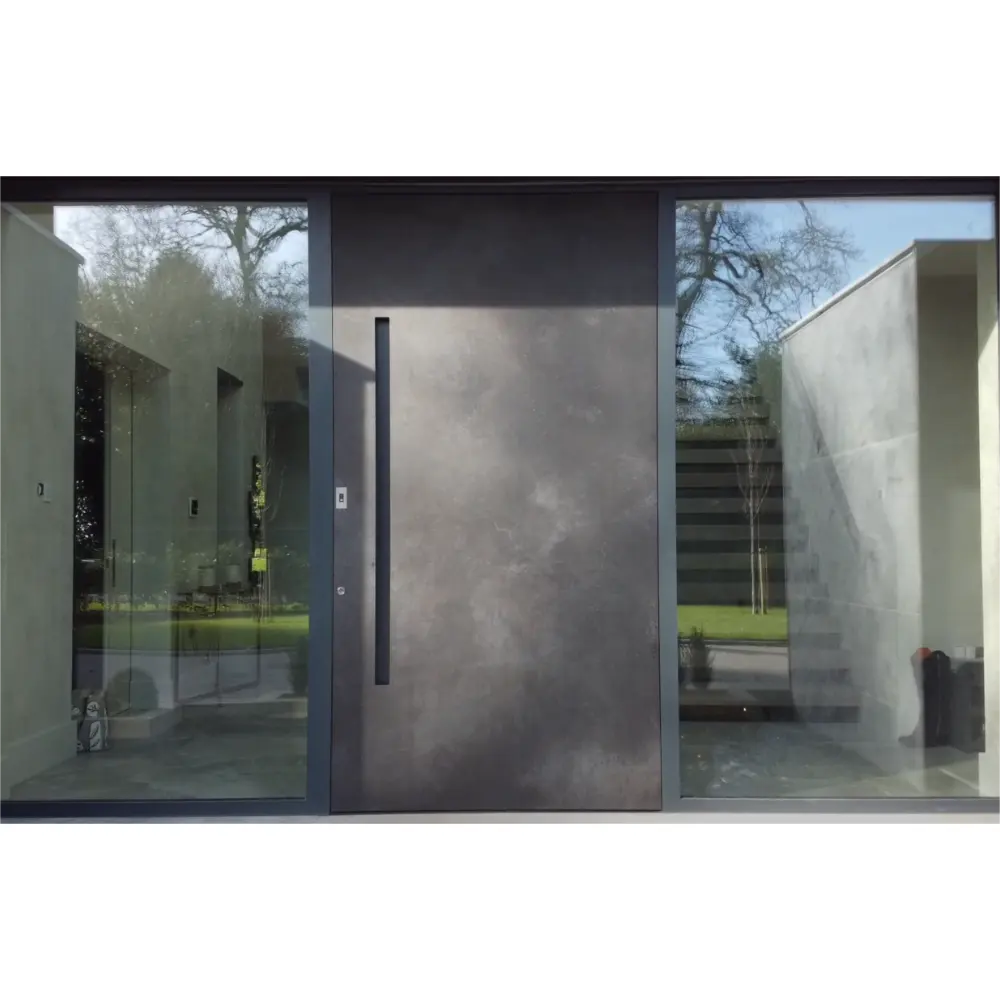 Настраиваемые входные двери в американском стиле, Современные Поворотные пуленепробиваемые двери, входные наружные алюминиевые двери для домов