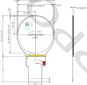 Circolare 2.1 pollici 480*480 HD IPS TFT modulo Display LCD 40pin SPI RGB ST7701S TP pannello Touch Screen capacitivo opzionale - Product Image 6