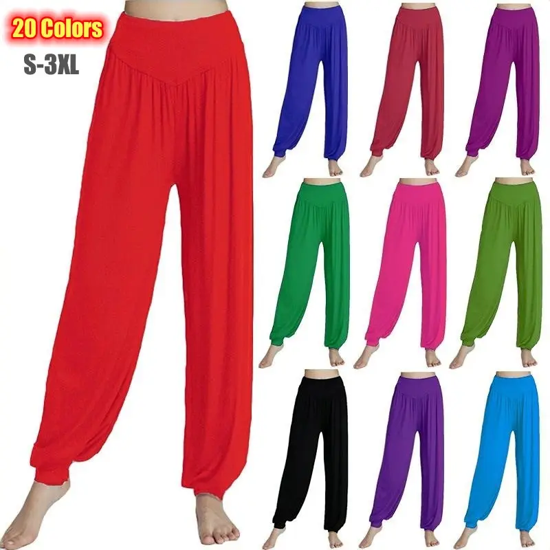 Pantalones de Yoga suaves para mujer, Pantalón elástico, holgado, harén, de algodón, Modal, informal