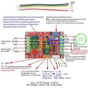 DC 6-60V 400W BLDC DC Bürstenloser Motors teuerung Dreiphasen-PWM-Hall-Motors teuerung treiber platine 12V 24V 48V - Product Image 1
