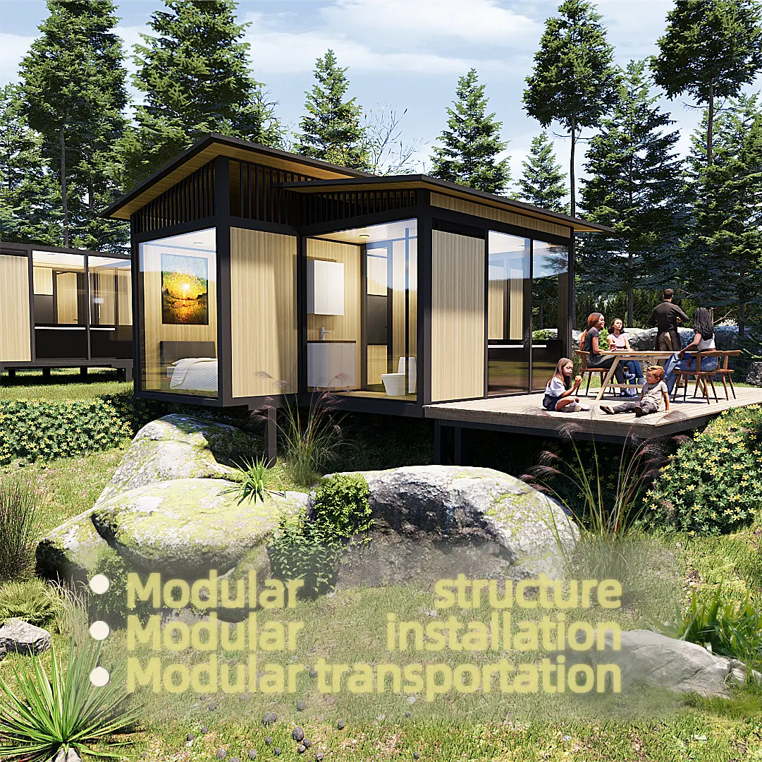 맞춤형 조립식 주택이있는 정원 조립식 주택 현대 모바일 호스