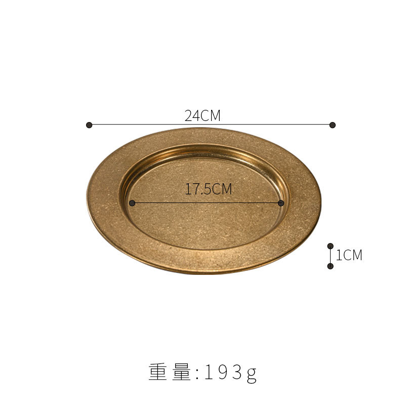 24cm wide-rimmed dinner plate (vintage gold)