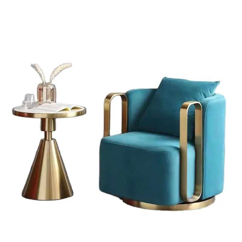 Accent Barrel metal comedor lujo acento sillón reclinable chaise lounge brazo moderno sofá silla muebles para el hogar sala de estar Silla de ocio