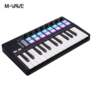 Teclado MIDI de 25 teclas con 16 paneles táctiles sensibles a la velocidad, 8 perillas, 360, palanca de mando, controlador MIDI de M-VAVE - Product Image 2