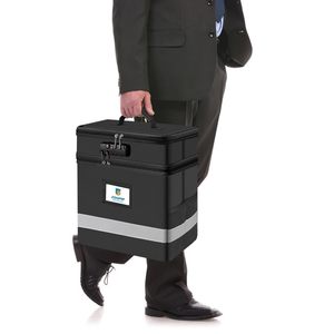 Caja de archivos ignífuga de dos capas con cerradura Organizador de almacenamiento plegable para colgar carpetas de archivos Bolsa de documentos de dos capas - Product Image 5