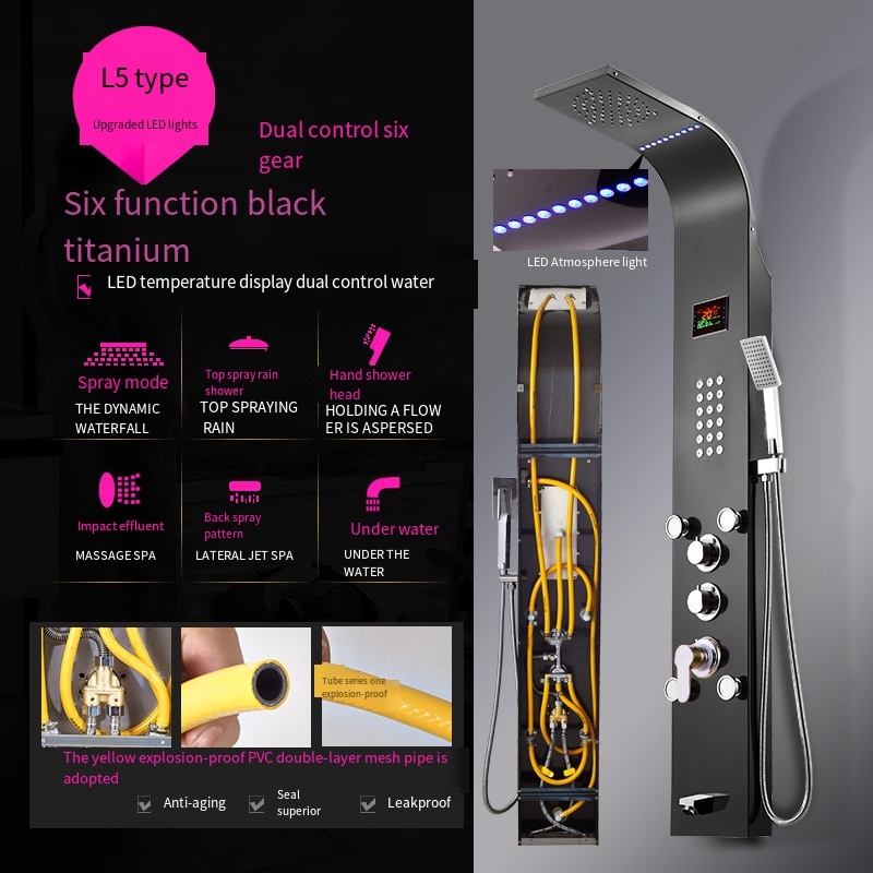 Negro de titanio oro modelswaterLED temperaturedisplaydualcontrol