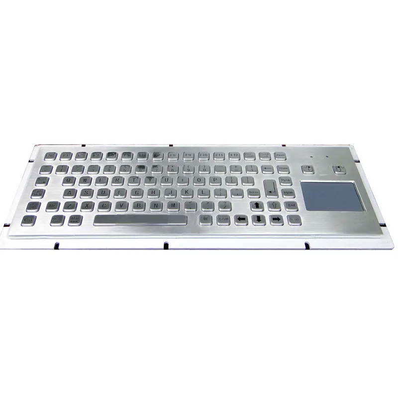 Teclado de metal de acero inoxidable resistente al agua industrial Panelmout con teclas de función y panel táctil de ratón