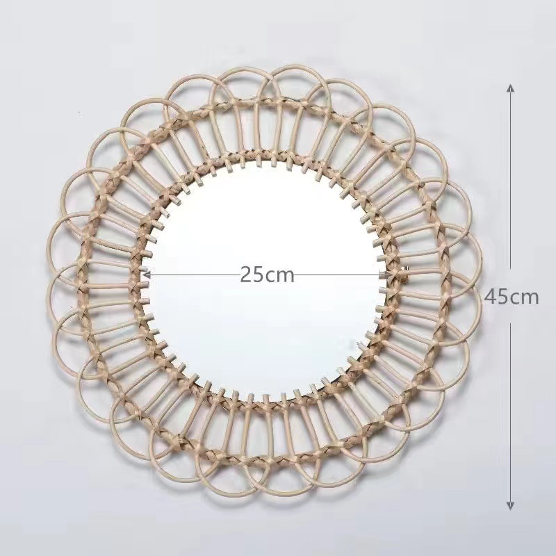 XH22-036 Willow Woven Mirror 45cm Original Color