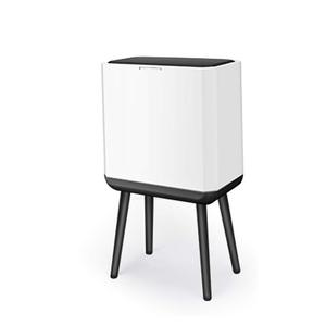 Cubo de basura de plástico fácil de limpiar para cocina/sala de estar Cubo de clasificación de basura alta con estante de almacenamiento para bolsas de basura