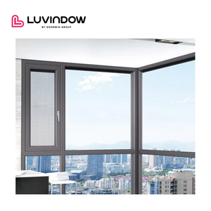 LUVINDOW Modern Aluminum Alloy <strong>Windows</strong> for Apartments &amp; Villas Tilt Turn Thermal Break Design with Child Safe Swing Open Style