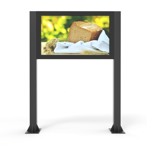 Outdoor Floor Standing Verbesserte Werbung Sichtbarkeit <span class=keywords><strong>LCD</strong></span>-Touchscreen 4K Auflösung Doppels äule Digital Signage