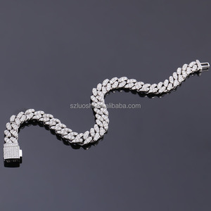 925 Sterling Silver Pass <strong>8mm</strong> 7in to 24in Ited Cut D Color Moissanite Diamond Tester Miami Bracelet Necklace Men Cuban Link <strong>Chain</strong> - Product Image 5