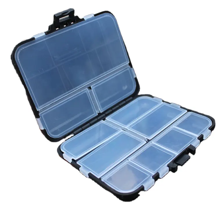Caixa de anzol para pesca, caixa preta organizadora para armazenamento de anzol 12.2*10.5*3.4cm 103g abs + pp