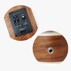 Großhandels preis Aiersi Custom Electric Ukulele Koa Guitar lele 28 Zoll 6 <span class=keywords><strong>String</strong></span> Small Size Guitar Musik instrumente mit Tonabnehmer