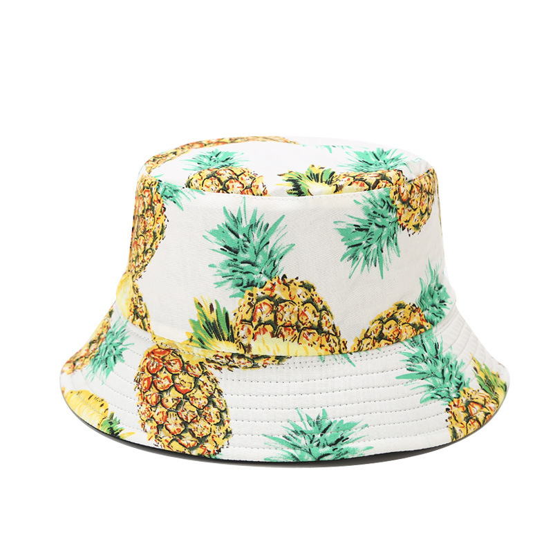 White Pineapple Reversible Bucket Hat