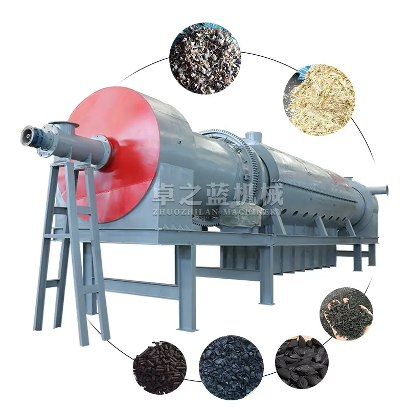 Four de carbonisation de coquille de noix de coco haute Performance/Machine de fabrication de charbon de bois/réchaud de carbonisation de déchets de bûches de bois à vendre