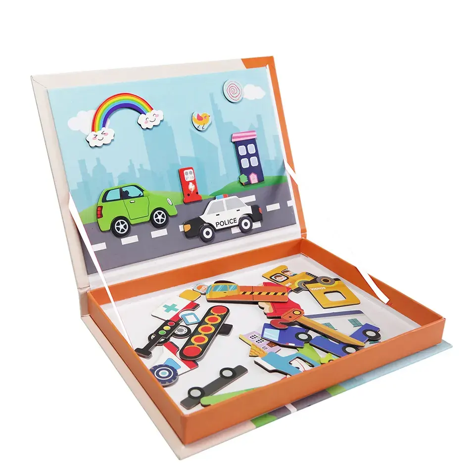 STEM-Lernzeuge pädagogische Babyspielzeuge magnetischer Aufkleber-Spiel Pinup-Bild Vorschul-Lernbuch