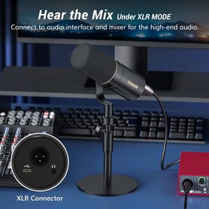 2024 yeni varış TONOR TD520 profesyonel Podcast kayıt XLR/masaüstü standı ile USB dinamik mikrofon - Product Image 6