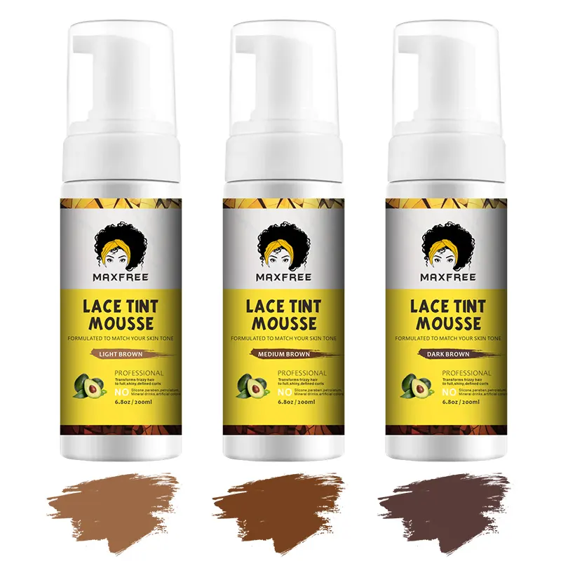 Private Label Hair Mousse Lace Tint Foam Melting Spray Wax Stick Strong Hold WaterProof Lace Glue Adhesion Lace Wig Kit