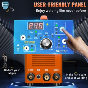 VEVOR 210Amp TIG 3 in 1Welder 110/220V Dual Voltage HF TIG Stick Clean Welding Machine <strong>Digital</strong> Arc <strong>Welder</strong>