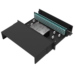 Panel de conexión de fibra óptica de combinación de bandeja independiente Fusible Towerable 2U 144F de alta densidad para uso de red de bandeja Fusible H - Product Image 2