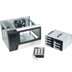 MATX- NASケース8ベイブラックミニITXフォームコンピュータストレージサーバーシャーシSFF8643 Sasバックプレーンホットスワップ可能サポートFLEX PSU - Product Image 3