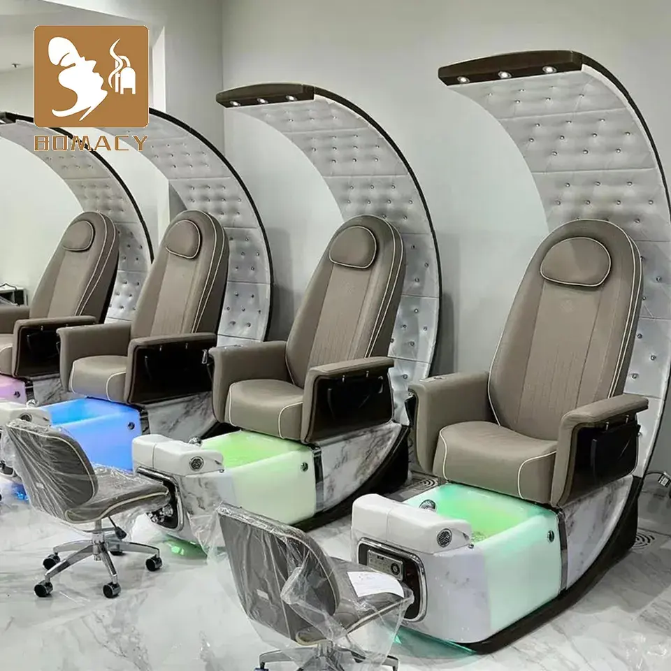 Set di tavoli mobili in PU e per il moderno no idraulico rosa massaggio manicure di lusso nail salon mobili spa pedicure sedie