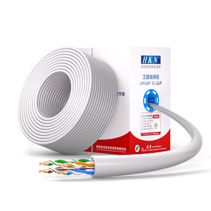 Hkn 0.51มม. OFC 1000Mbps แจ็คเก็ต PVC สาย FTP CAT5E LAN 4PR 24AWG สำหรับเชื่อมต่อในร่มกล้อง IP 305M - Product Image 4