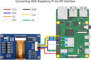 SSD1309 Treiber chip SPI Weiß/Gelb Optional 128 X64 Auflösung Waves hare 2,42 Zoll OLED-Anzeige modul Raspberry Pi - Product Image 5