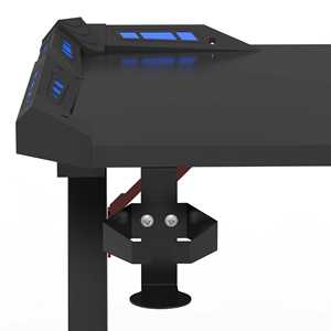 Mesa de Juegos de ordenador en forma de Z personalizada G25, escritorio de juego de estudio de altura fija eléctrica con gancho de luz RGB, portavasos para oficina en casa - Product Image 6