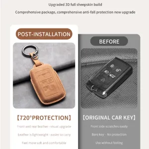 เคสกุญแจรีโมทรถยนต์หนังสำหรับ Jaguar XF XJ XE XJL XF สำหรับ Land Rover Range กีฬา Rover - Product Image 4