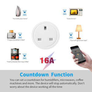 Enchufe inteligente de 16A para Reino Unido/EE. UU./UE, enchufe inteligente Tuya, conexión WiFi, aplicación de Control remoto, enchufe inteligente para el hogar - Product Image 6