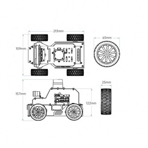 Smart Car Raspberry Pi 5 con sterzo Ackermann, mappatura della visione e telaio MentorPi-A1 e fotocamera di profondità ROS2 - Product Image 2
