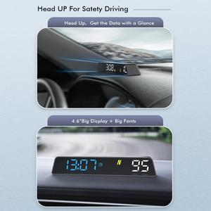 車のヘッドアップディスプレイ自動メーターカラーLEDスクリーンGPSスピードメーター周囲光オーバースピードアラームGPS Hudすべての車用 - Product Image 2