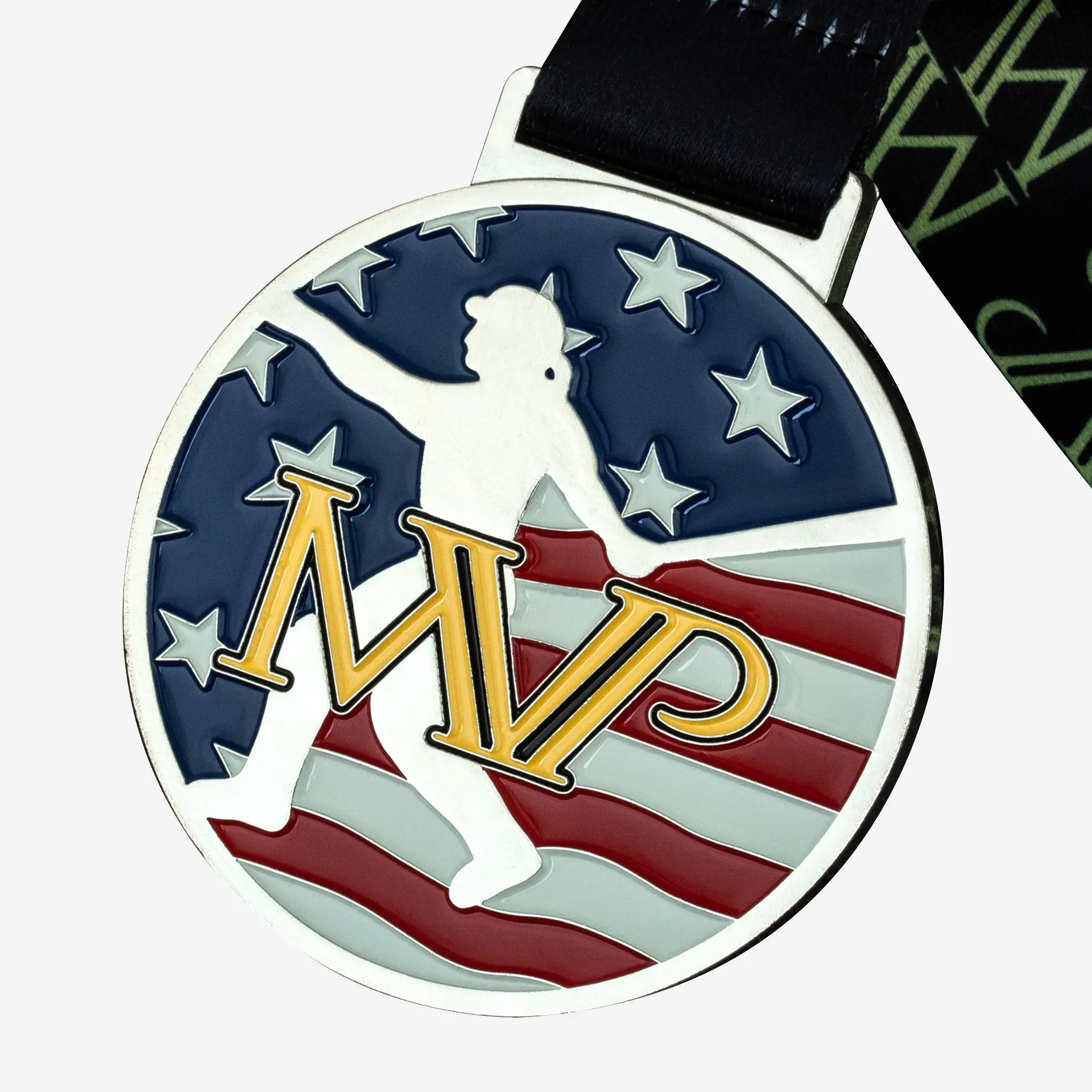 Médaille commémorative peinte en métal MVP, médaille de célébration d'activité étranger, fabricant de médailles de champions personnalisées