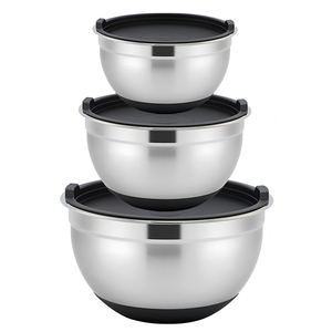 Kim loại trộn bát có nắp đậy thép không gỉ nhà bếp thiết lập cho Baking Prep nấu ăn phục vụ tùy chỉnh màu sắc và phụ kiện - Product Image 2