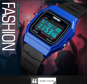 Skmei 1412 Giá Rẻ Chronograph Nhỏ 50M Không Thấm Nước Thể Thao PU Dây Đeo Bán Buôn Trung Quốc Kỹ Thuật Số LED Phụ Nữ Và Nam Giới Của Đồng Hồ - Product Image 3