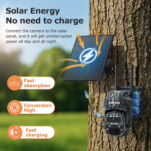 赛特克工厂制造3mp IP66 WiFi和4g户外太阳能PTZ摄像机家用360 Ptz闭路电视知识产权安全太阳能摄像机跟踪摄像机 - Product Image 2
