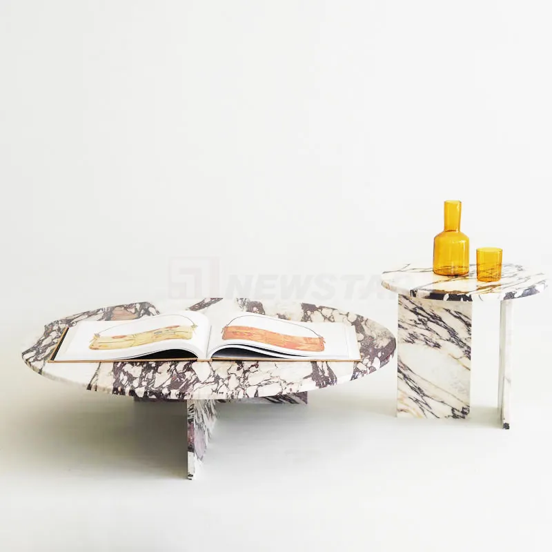 Mueble nórdico de mármol para sala de estar, conjunto de mesa redonda y moderna de centro Alto y Bajo, conjunto de mesa de centro redondo de mármol calacatta